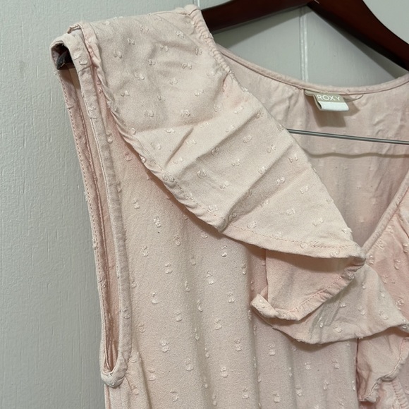 ROXY Pale Pink Ruffles Shorts Romper “Cool Your Heart” with Belt size 6 - Picture 8 of 16